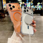 Transzparens kemény műanyag Tok fehér MagSafe-fel iPhone 16 Plus készülékhez - átlátszó
