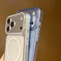 Transzparens kemény műanyag Tok narancssárga MagSafe-fel iPhone 16 Pro Max készülékhez - átlátszó