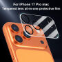 XDcase Edzett üveg a hátsó kamera lencséinek védelmére iPhone 17 Pro Max készülékhez - fekete