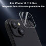 XDcase Edzett üveg a hátsó kamera lencséinek védelmére iPhone 15 / 15 Plus készülékhez - fekete