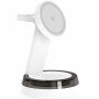 Q36-A Qi2 3 az 1-ben mágneses vezeték nélküli állvány lámpával iPhone / Apple Watch / AirPods készülékekhez - 25W - fehér