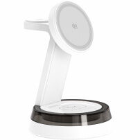 Q36-A Qi2 3 az 1-ben mágneses vezeték nélküli állvány lámpával iPhone / Apple Watch / AirPods készülékekhez - 25W - fehér