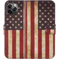 Flip cover tok állvánnyal - retró USA zászló - iPhone 11 Pro - színes