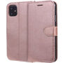 Flip cover műbőr tok állvánnyal iPhone 11 - rózsaszín-arany