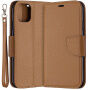 Flip cover tok bőr textúrával iPhone 11 - barna