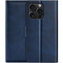 Flip cover PU műbőr tok - iPhone 15 Pro Max - sötétkék