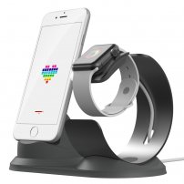 Alumínium töltő állomás Apple Watch és iPhone - szürke