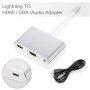 Redukció 8pin Lightning male / HDMI / VGA / audio female mert iPhone / iPad - ezüst