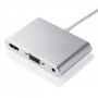 Redukció 8pin Lightning male / HDMI / VGA / audio female mert iPhone / iPad - ezüst