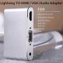 Redukció 8pin Lightning male / HDMI / VGA / audio female mert iPhone / iPad - ezüst