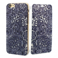 Nyitó / flip gumi borító - iPhone 6 / 6S - virág rajz