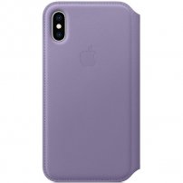 Apple Folio bőr flip cover tok iPhone XS - halványlila