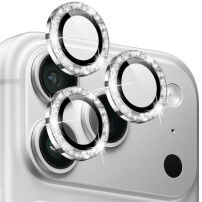 NORTHJO csillogó keretes védőüveg a hátsó kamera lencséihez iPhone 18 Pro / 18 Pro Max készülékhez - ezüst