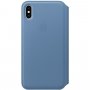 Apple Folio bőr flip cover tok iPhone XS Max - búzavirág kék