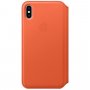 Apple Folio bőr flip cover tok iPhone XS Max - sötét narancssárga