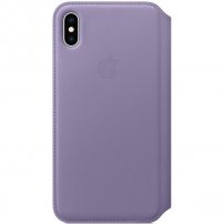 Apple Folio bőr flip cover tok iPhone XS Max - halványlila