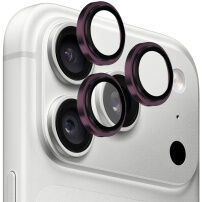 Rurihai fémkeretes Edzett üveg a hátsó kamera lencséinek védelmére iPhone 18 Pro / 18 Pro Max készülékhez - borvörös