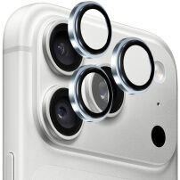 Rurihai fémkeretes Edzett üveg a hátsó kamera lencséinek védelmére iPhone 18 Pro / 18 Pro Max készülékhez - kék