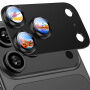 Rurihai fémkeretes edzett üveg a kamera lencséinek védelmére iPhone 18 Pro Max készülékhez - fekete
