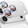 Rurihai fémkeretes Edzett üveg a kamera lencséinek védelmére iPhone 18 Pro Max készülékhez - ezüst