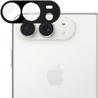 Edzett üveg kerettel a hátsó kamera lencséinek védelmére iPhone Duo készülékhez - fekete