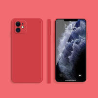 Szilikon védőtok egyenes élekkel - iPhone 12 mini - piros