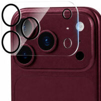 XDcase Edzett üveg a hátsó kamera lencséinek védelmére iPhone 18 Pro készülékhez - fekete