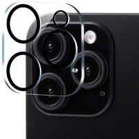 XDcase Edzett üveg a hátsó kamera lencséinek védelmére iPhone 16 Pro / 16 Pro Max készülékhez - fekete