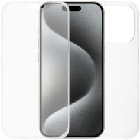 Kétrészes Behajtható tok az első és hátsó oldalra iPhone 15 Pro Max készülékhez - átlátszó