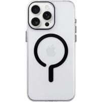 Átlátszó kemény műanyag Tok fekete MagSafe-fel iPhone 15 Pro készülékhez - víztiszta