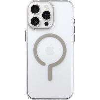 Átlátszó kemény műanyag Tok bézs MagSafe funkcióval iPhone 16 Pro Max készülékhez - víztiszta