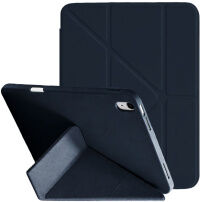 XDcase Y-fold Behajtható tok origami Állvány és Apple Pencil tartóval iPad 10,9" (2022) / 11" (2025) készülékhez - sötétkék