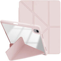 XDcase Behajtható tok origami Állvány és Apple Pencil tartóval iPad Air 13" (2024-2026) / Pro 12,9" (2018-2022) készülékhez - rózsaszín