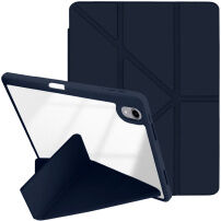 XDcase behajtható tok origami állvánnyal és Apple Pencil tartóval iPad Air 13" (2024-2026) / Pro 12,9" (2018-2022) készülékhez - sötétkék