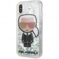 Karl Lagerfeld Iridescente csillámos tok iPhone X / XS - átlátszó