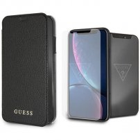 Guess Bundle tok és edzett üveg iPhone XR - fekete