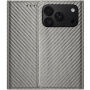 Karbonszálas mintázatú Behajtható tok iPhone 17 Pro / 18 Pro készülékhez - szürke