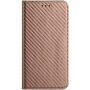 Karbonszálas mintázatú Behajtható tok iPhone 17 Pro Max / 18 Pro Max készülékhez - barna