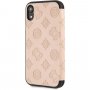 Guess Debossed Peony flip cover tok iPhone XR - bézs