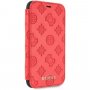 Guess Debossed Peony flip cover tok iPhone XR - piros
