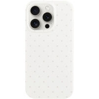 Védőtok pöttyökkel iPhone 14 Pro Max-hoz - fehér