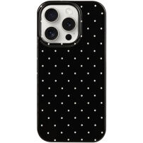 Védőtok pöttyökkel iPhone 14 Pro Max-hoz - fekete