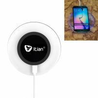 Vezeték nélküli töltőfej / töltő alátét Qi LED világítással Apple iPhone -ra – fekete