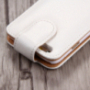 Elegáns kinyitható flip tok Apple iPhone 6S Plus / 6 Plus-ra – fehér barna