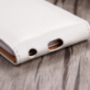 Elegáns kinyitható flip tok Apple iPhone 6S Plus / 6 Plus-ra – fehér barna